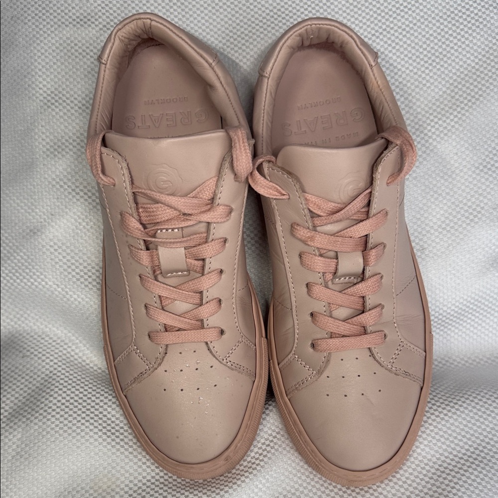 Greats Royal Blush Pink Leather Sneakers - Made in Italy - Size 8.5